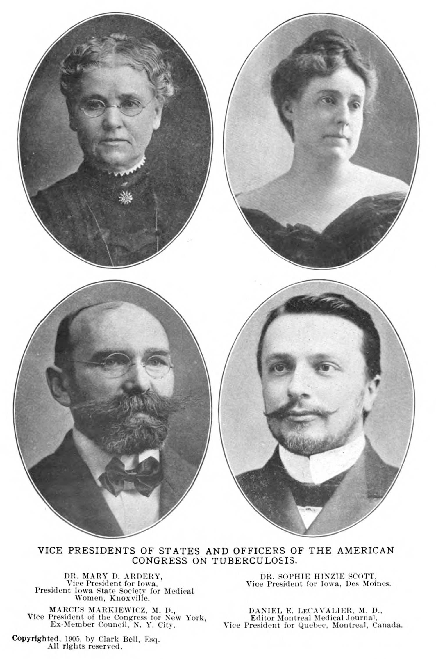 A series of doctor's portraits as they appeared in the program of The American International Congress on Tuberculosis.