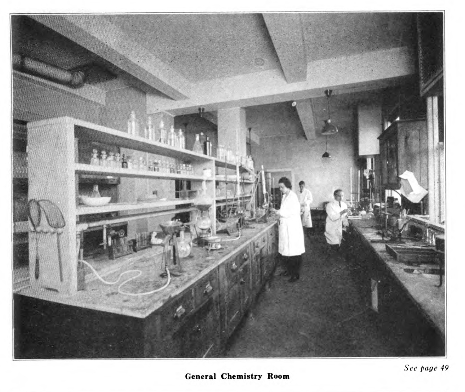 The view of a chemistry room in a sanatorium.