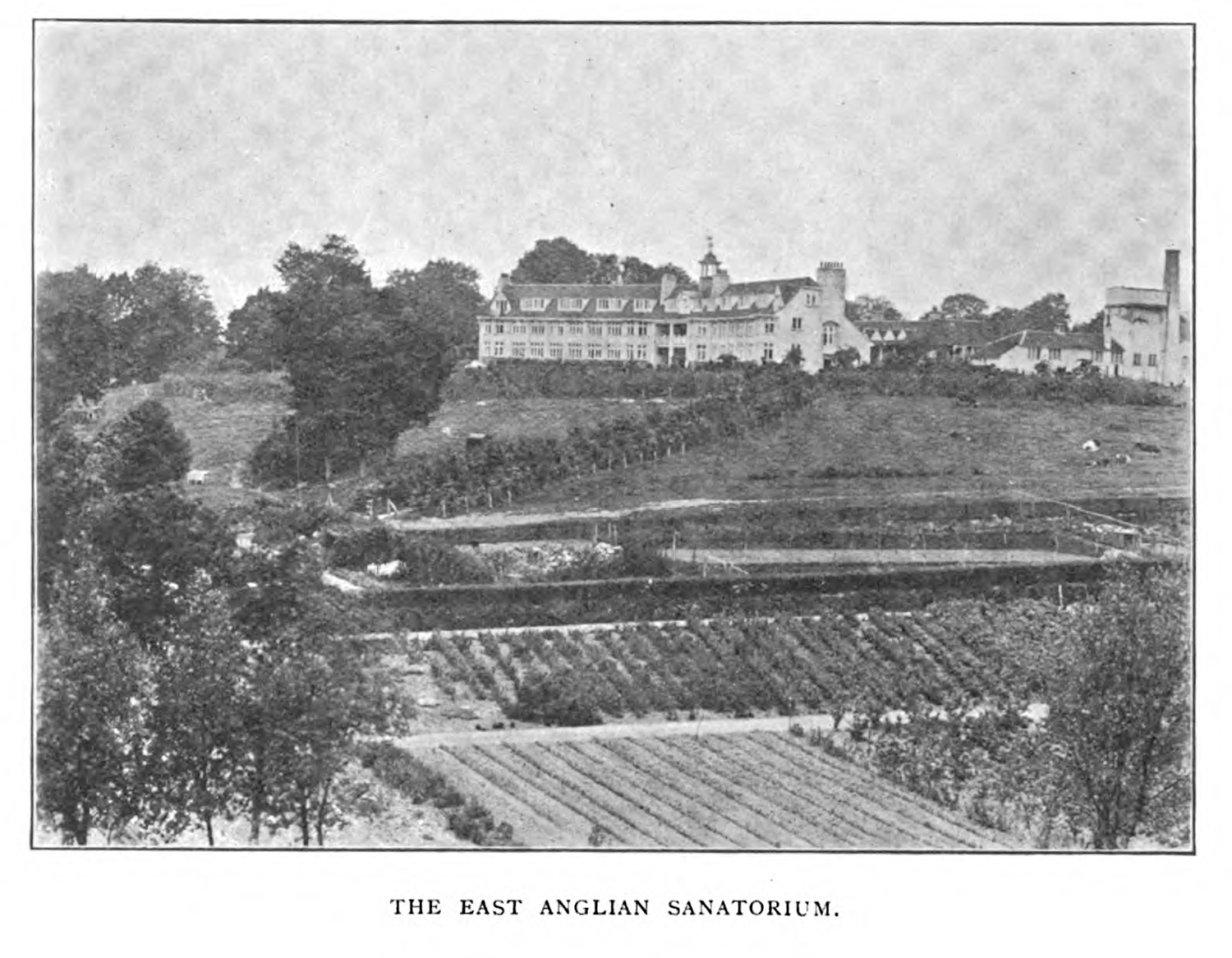 An exterior view of the East Anglian Sanatorium.